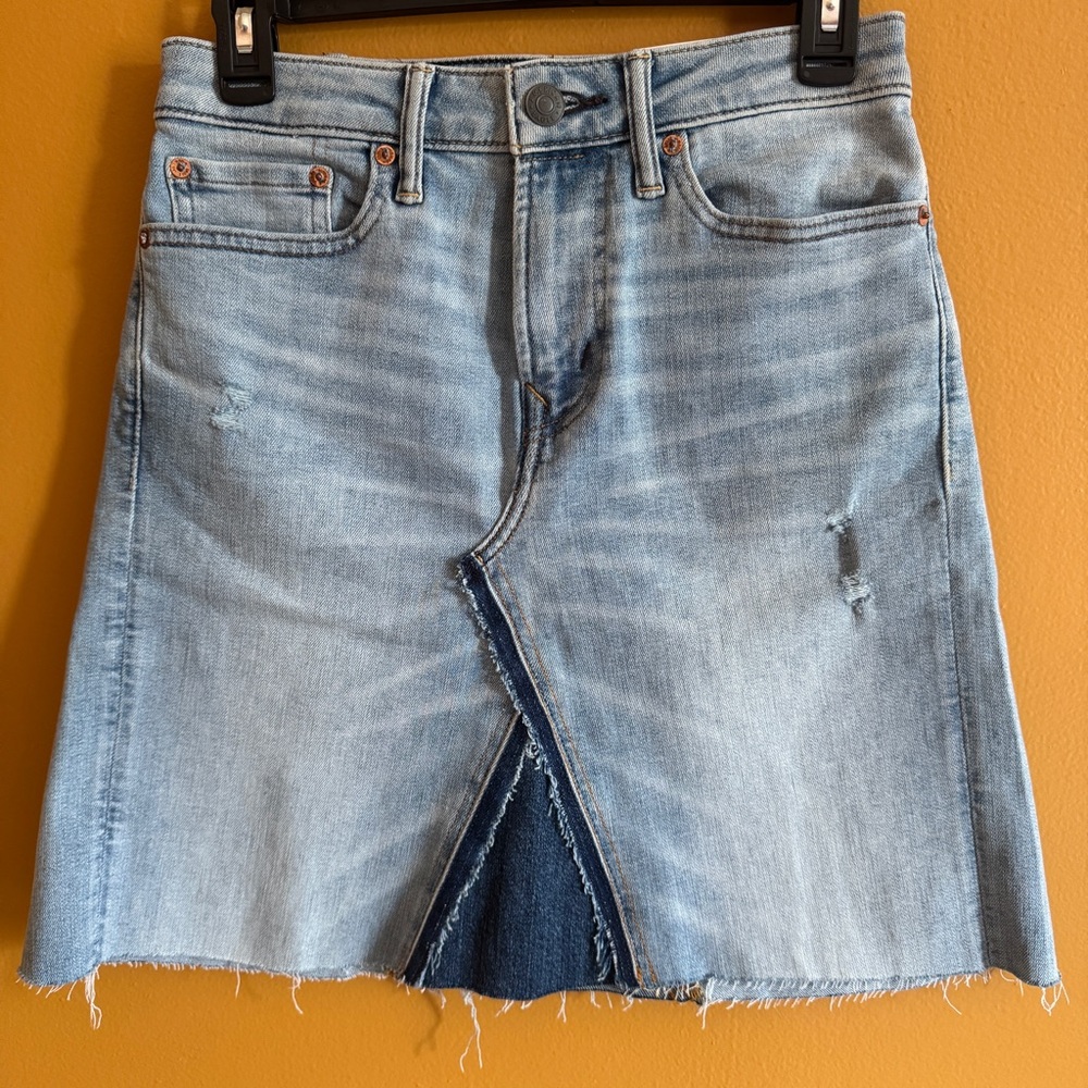 American Eagle Outfitters Blue Asymmetrical A-Line Curvy Women’s Skirt Sz 4 NWT